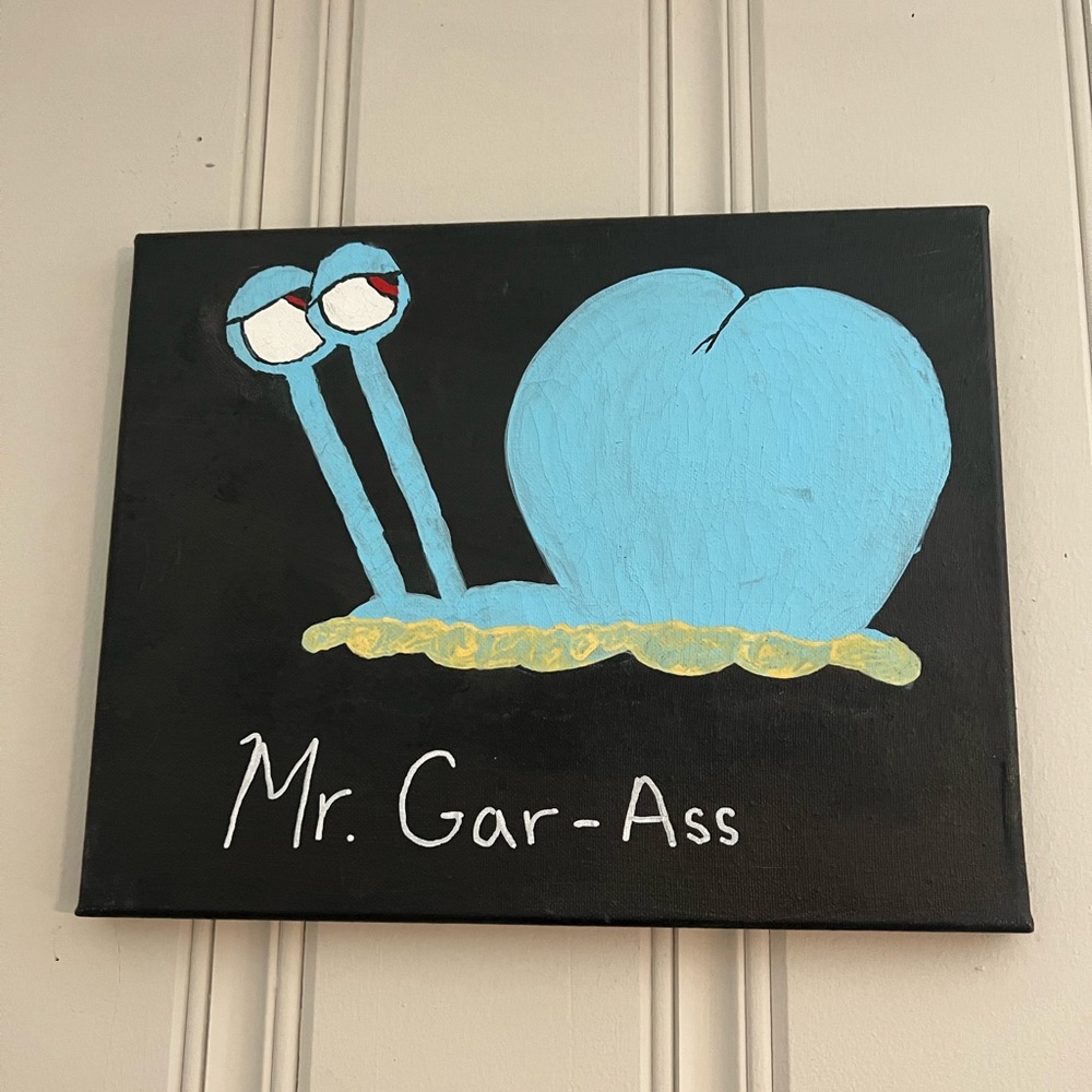 Original Handmade Gary the snail painting
